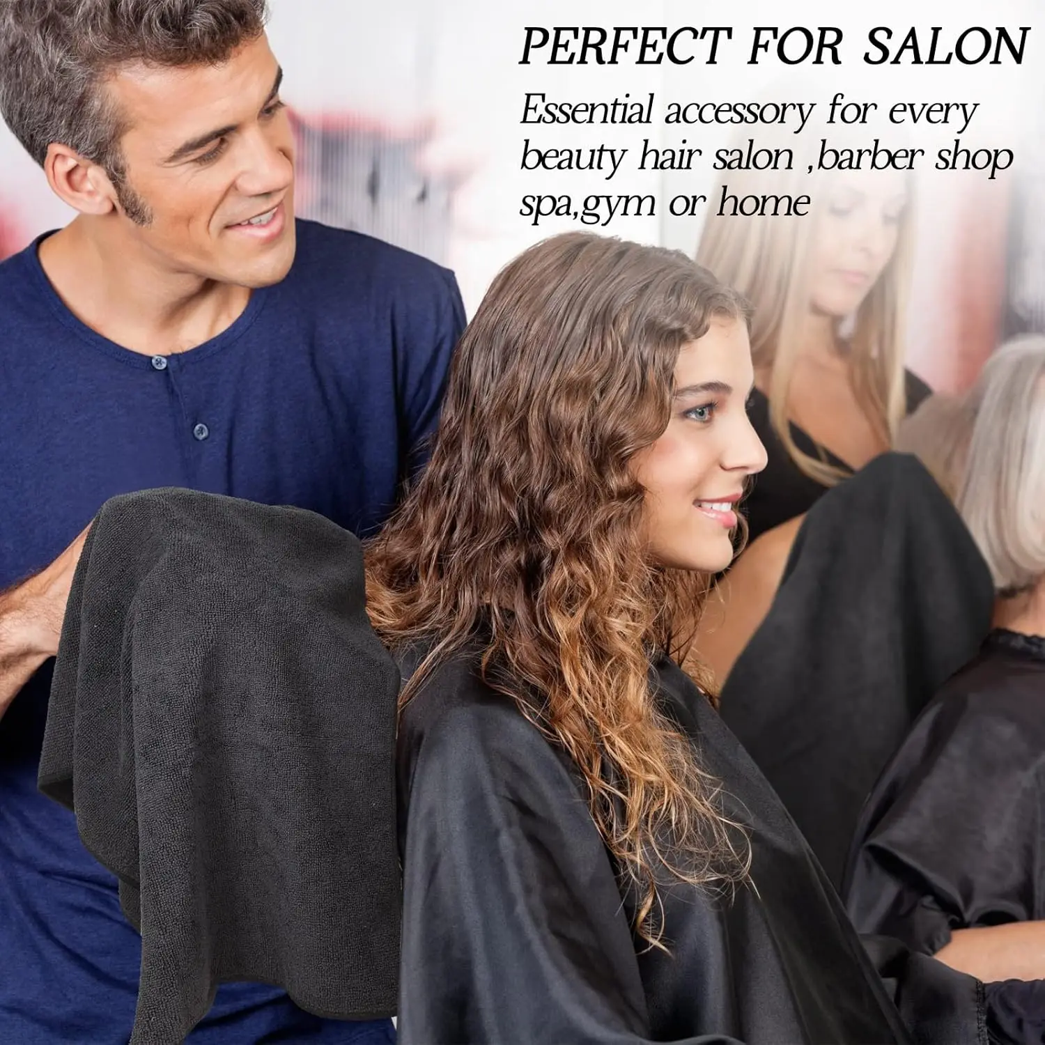 Microfiber Salon Towels –265gsm Bleach proof, Ultra Absorbent & Quick Drying – Soft, Lightweight & Durable for Hair Styling, Beauty, Barber & Spa Use, 27 x 55 Inches,4-Pack