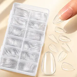 Easy Apply Fake Nail Gel Tips, 12 Sizes, No File Needed, Ideal for Daily Wear Nail Extensions (Party & Home Use)
