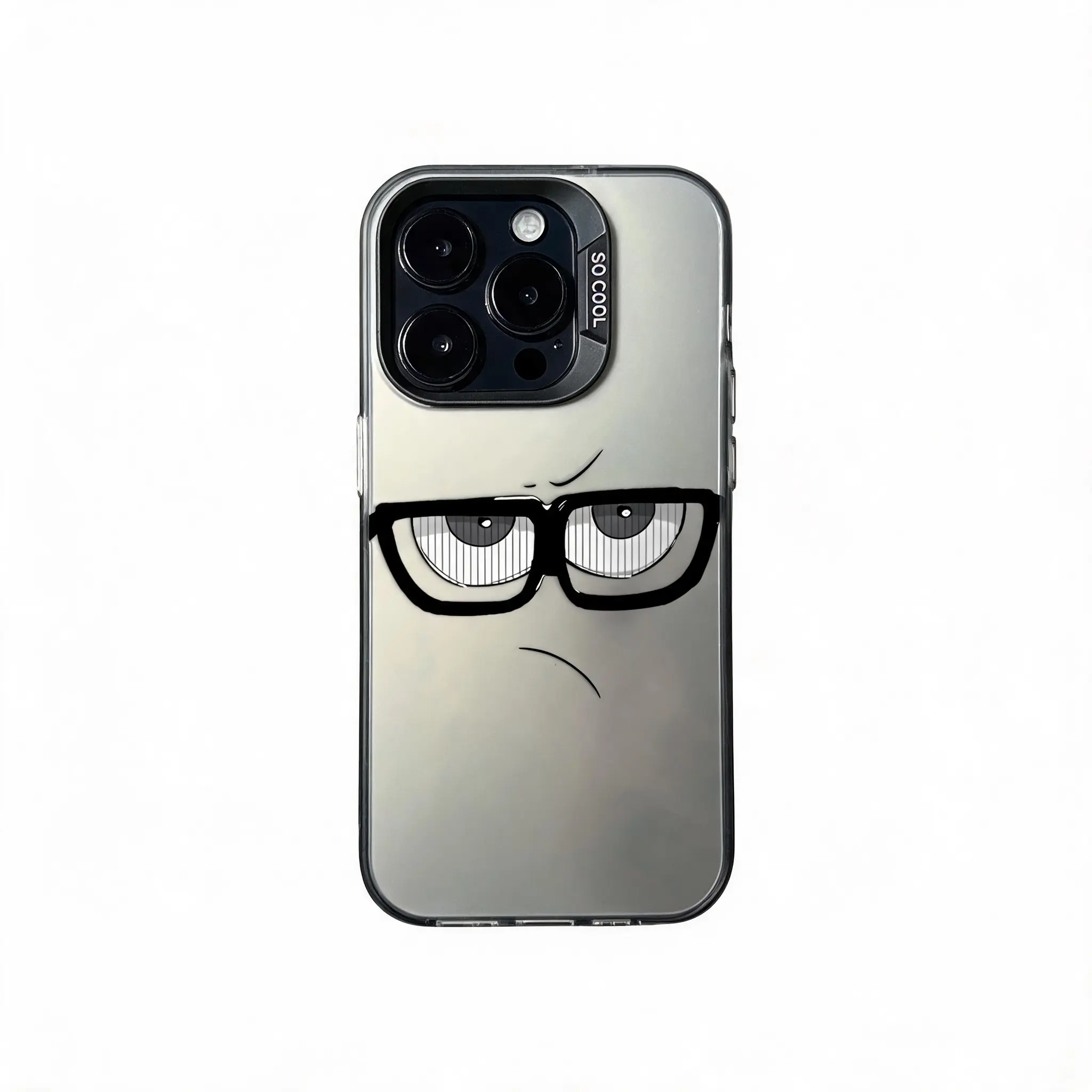 Hilarious Funny Goofy Annoyed Face Mirror Phone Case for iPhone 17 16 15 14 13 12 11 7 8 Air Pro Max Plus Cover