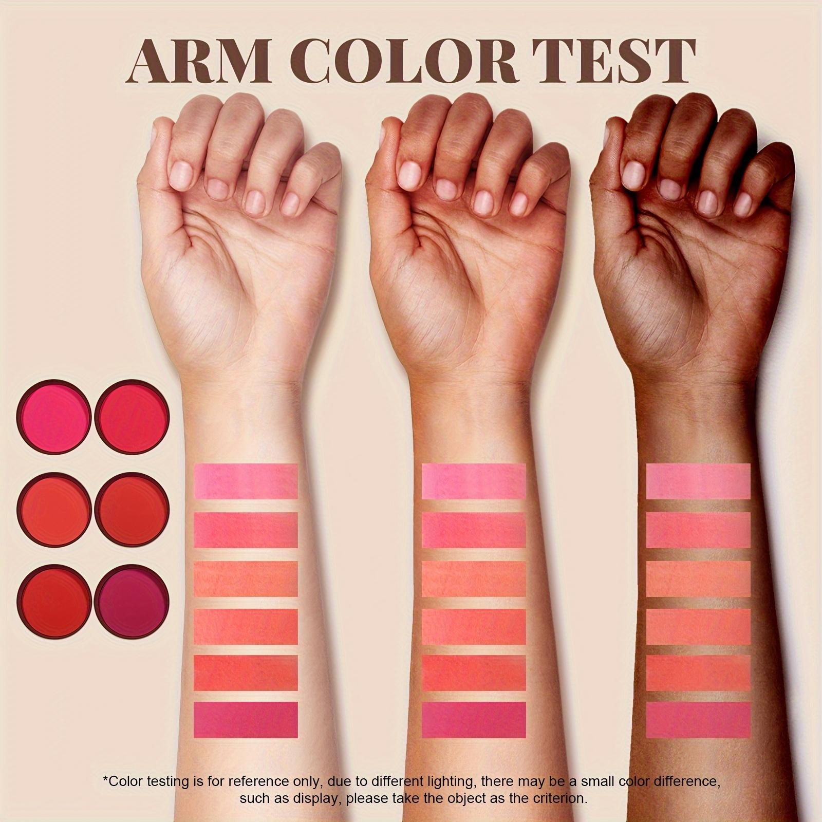 6-Color Blush Palette - Romantic Flower, Matte & Shimmer Powder, Buildable Coverage, 6 Shade Face Blush (Soft, Warm, Nude, Blush, Berry), Smooth Blendable for Light Beige Tones