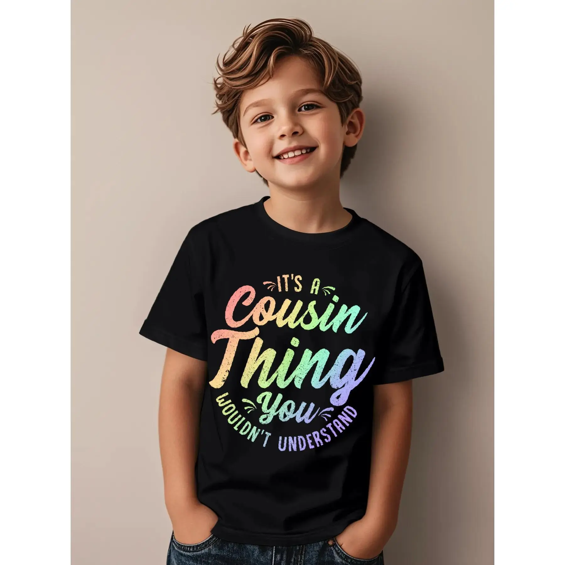 Crazy Cousin Thing Matching Group Family Crew Reunion Art Comfort Colors Crop Top Novelty Awesome Graphic Kid T-Shirt Cute Kid T Shirts Trending Tops Tees for Kid