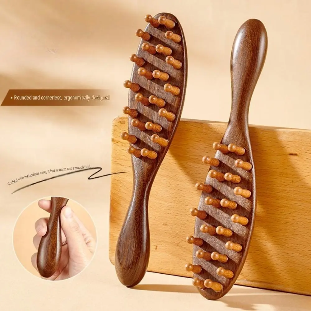SUMMER VIBES Sandalwood Loc Brush For Dreads, Wide Tooth Scalp Massage Comb, Wooden Scraping Hair Comb For Microlocs, Dreadlock Maintenance Care Tool