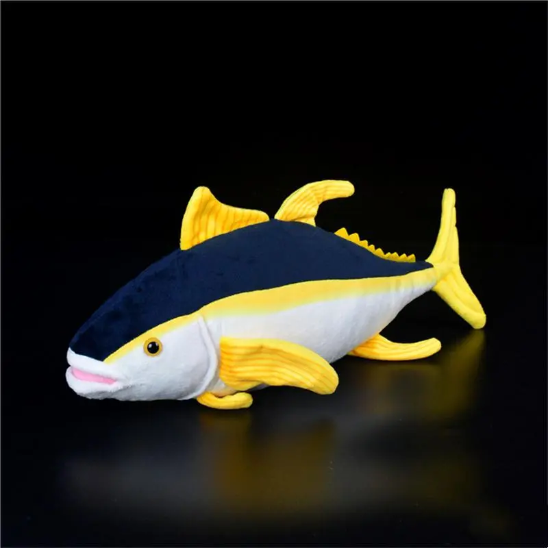 Yellow Fin Tuna Plushie Realistic Yellowfin Tuna Fish Plush Toy Lifelike Tuna Fish Stuffed Animal Simulation Doll Kawaii Toy