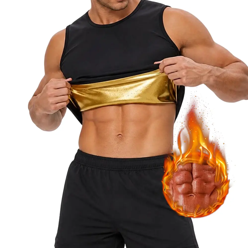 Men's Sauna Vest, Compression Waist Trainer Vest, Sleeve Sauna Suit, Sweat Body Shaper Sauna Vest Gym Exercise Tank Top
