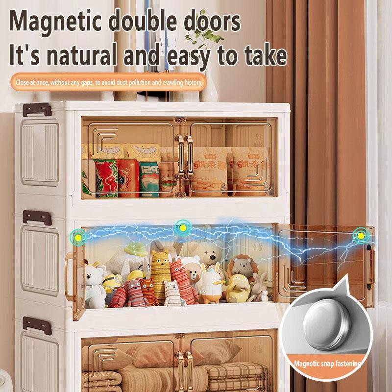 Foldable Storage Cabinet, Multi-layer Plastic Storage Box, Folding Storage Boxes, Home Organizer for Living Room Bedroom, Home Supplies