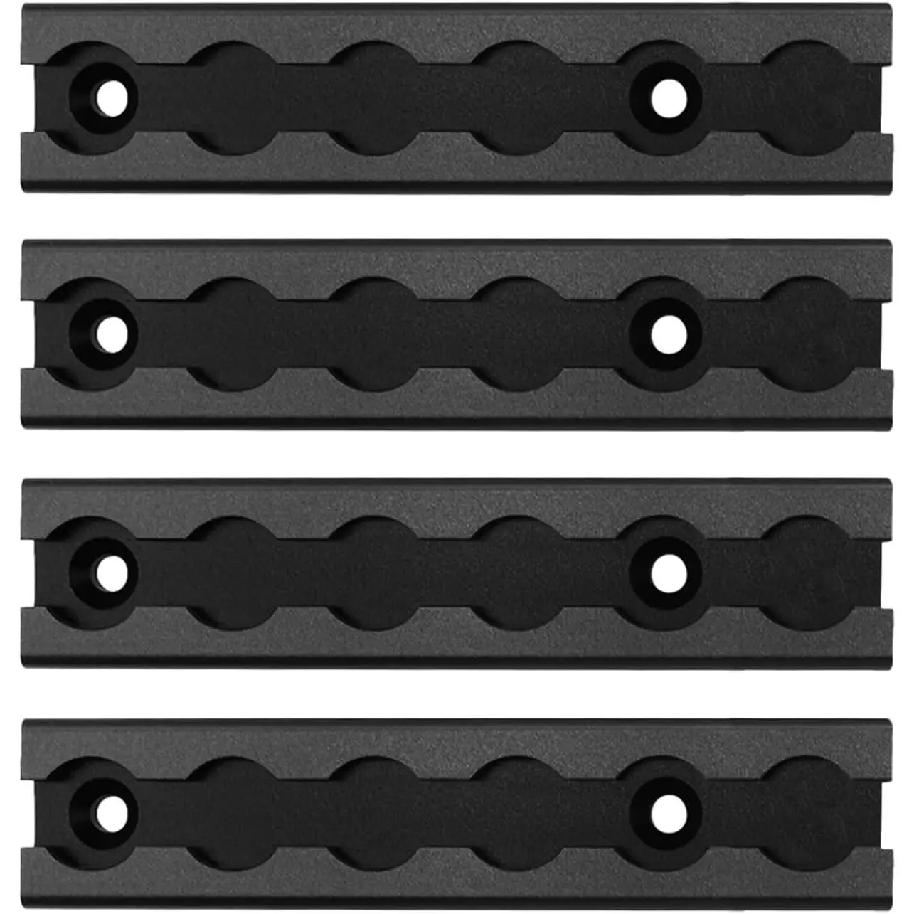 6" Black L-Track Rail 4 Pack, Aluminum Ltrack Rail for Truck Trailer, Truck Bed Rail for Motorcycles, ATVs and Bikes