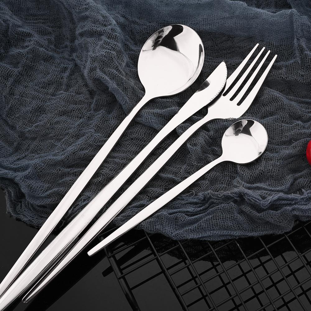 Stainless Steel Cutlery Set, 16/24/32/48pcs Modern Elegant Forks & Spoons & Knives Set, Tableware Set for Party, Dinnerware Set