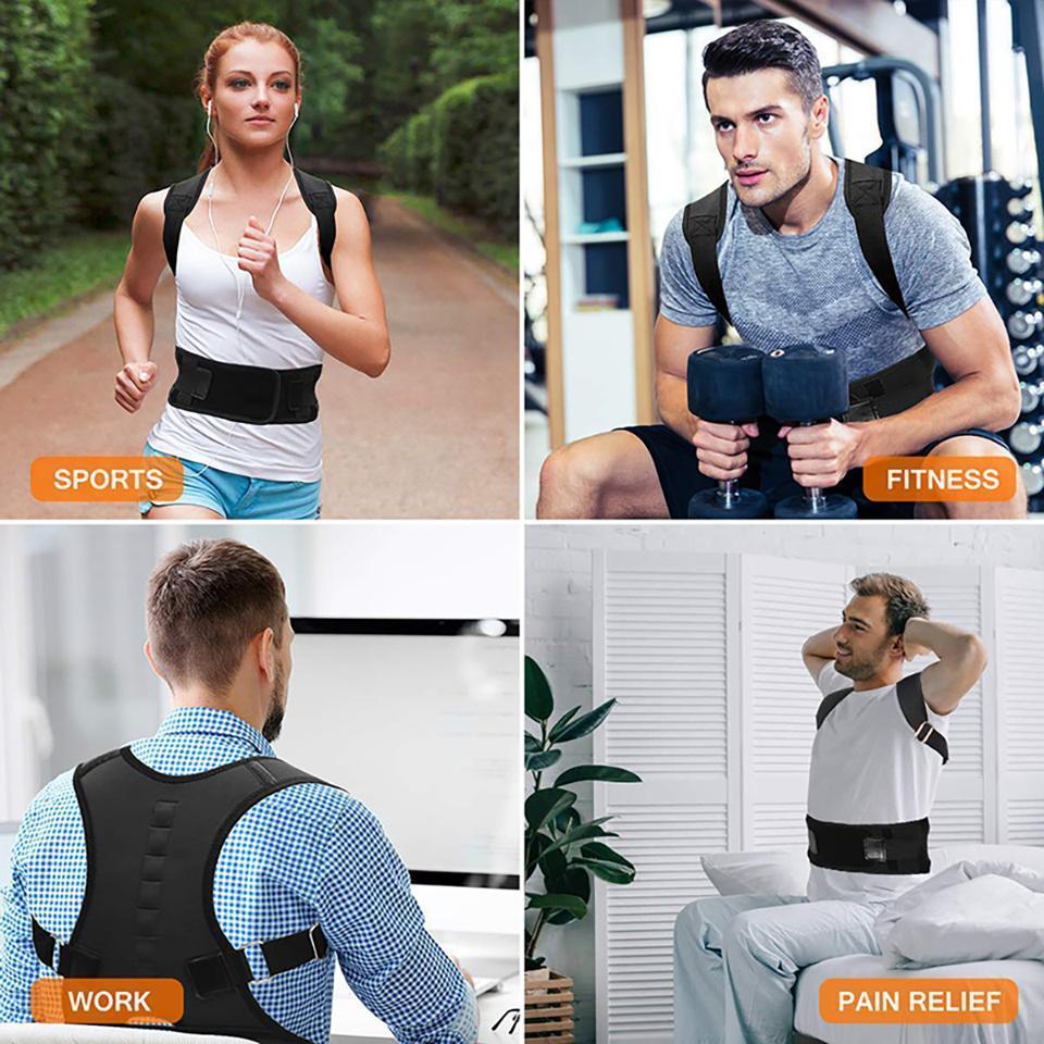 Magnetic Back Brace for Men Women Shoulder Upper Back Girdle Back Belt Strap Posture Belt Under Shirts Black Band Healthcare SpringStatements