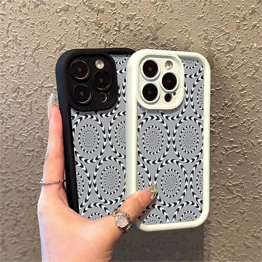Phone Case: 1pc Optical Illusion Spiral Pattern Phone Case Suitable for Apple iPhone 17 E Air Pro ProMax iPhone16 15 14 Plus 13 12 Mini 11 X XS XR Antidrop Softshell Modern Fashion Can Be Given to Friends
