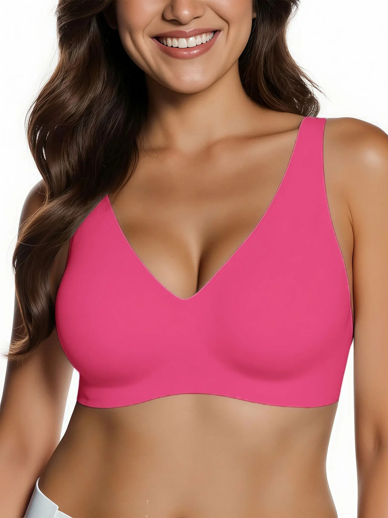 Women's Bra Set, Seamless Push-Up Design, No Steel Ring Soft Comfortable, Adjustable Straps, Single Piece Packaging
