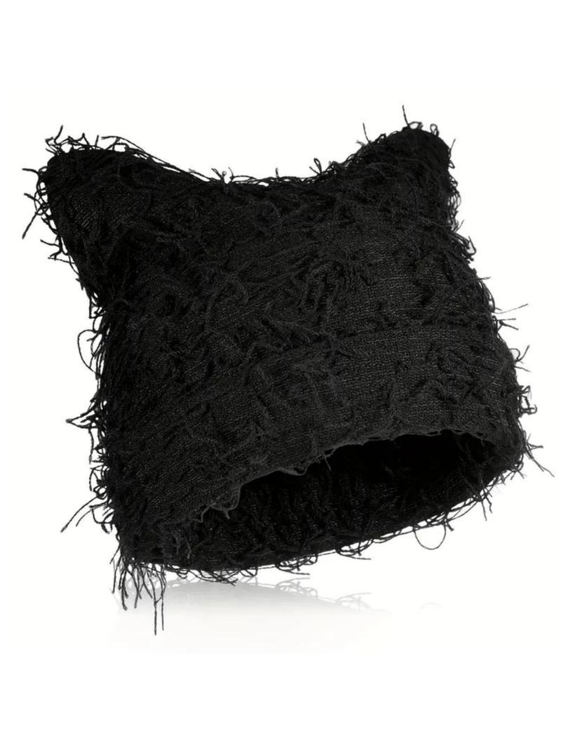 Men's Cat Ear Knit Beanie, Soft & Comfy Winter Hat, Trendy Fall & Winter Fashion for Men & Women