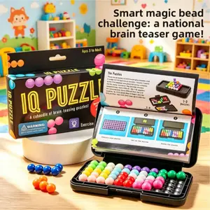 Kids Magic Beads IQ Challenge Puzzle Toy Children Educational Game Train Focus & Logic Thinking Montessori Learning Toy