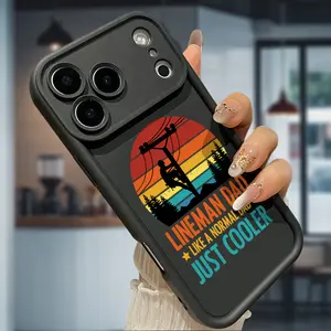 Retro Sunset Lineman Cool Dad Phone case iPhone 15 Pro max 16 16e 17 14 13 12 11 Pro Max Plus X XS for Shockproof Silicone TPU Bumper Drop Protection Soft Cover Holiday gifts Father's Day gift