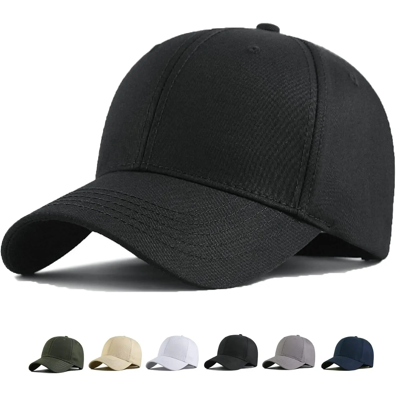 Oversize Baseball Cap XXL Big Head Hats for Men Large Head Hats Dad Hat Adjustable 23.6"-26.8"