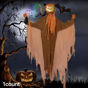 Halloween Pumpkin Lantern Light, LED Rotating Head Hanging Decoration, Sound Activated Indoor String Lamp Prop, Halloween Decorations