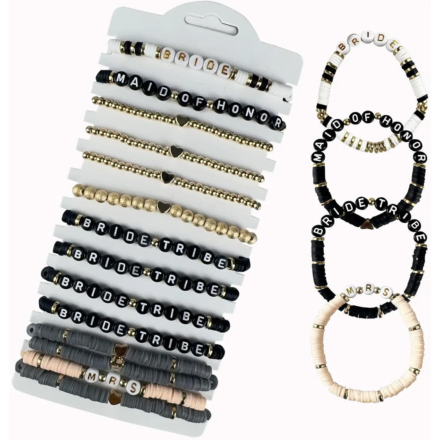 14 count Bachelorette Party Pack, Bachelorette Party Favors, Bride Friendship  Accessories for Bridal Shower Supplies Team Bride Gifts Wedding Bridesmaid Decorations (14Pcs Black Series)