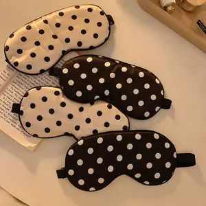 1 Piece Polka Dot Pattern Silk-Like Elastic Blackout Sleep Mask, Eyemasks for sleeping, Comfortable Eye Cover for Restful Nights, Soft and Stretchy Design