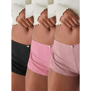 2026 NEW Women's 3-Pack Mixed Style Shorts Super Short Side-Slit Stretch Pajama Shorts Slim Pleated Leggings Cute Skinny Jeans TikTokShop