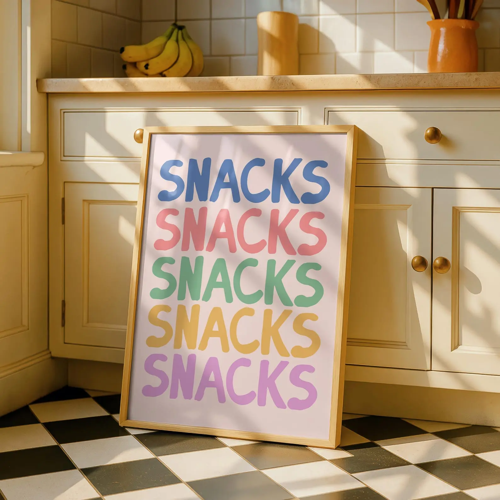 2D Flat 1pc Unframed Canvas Poster,Colourful Kitchen Print | Snack Poster ,Canvas Painting,Poster Print,Artwork Wall Painting for Gift,Bedroom, Office, Living Room,Wall Decor,Home Decoration,Gift for Valentine's Day