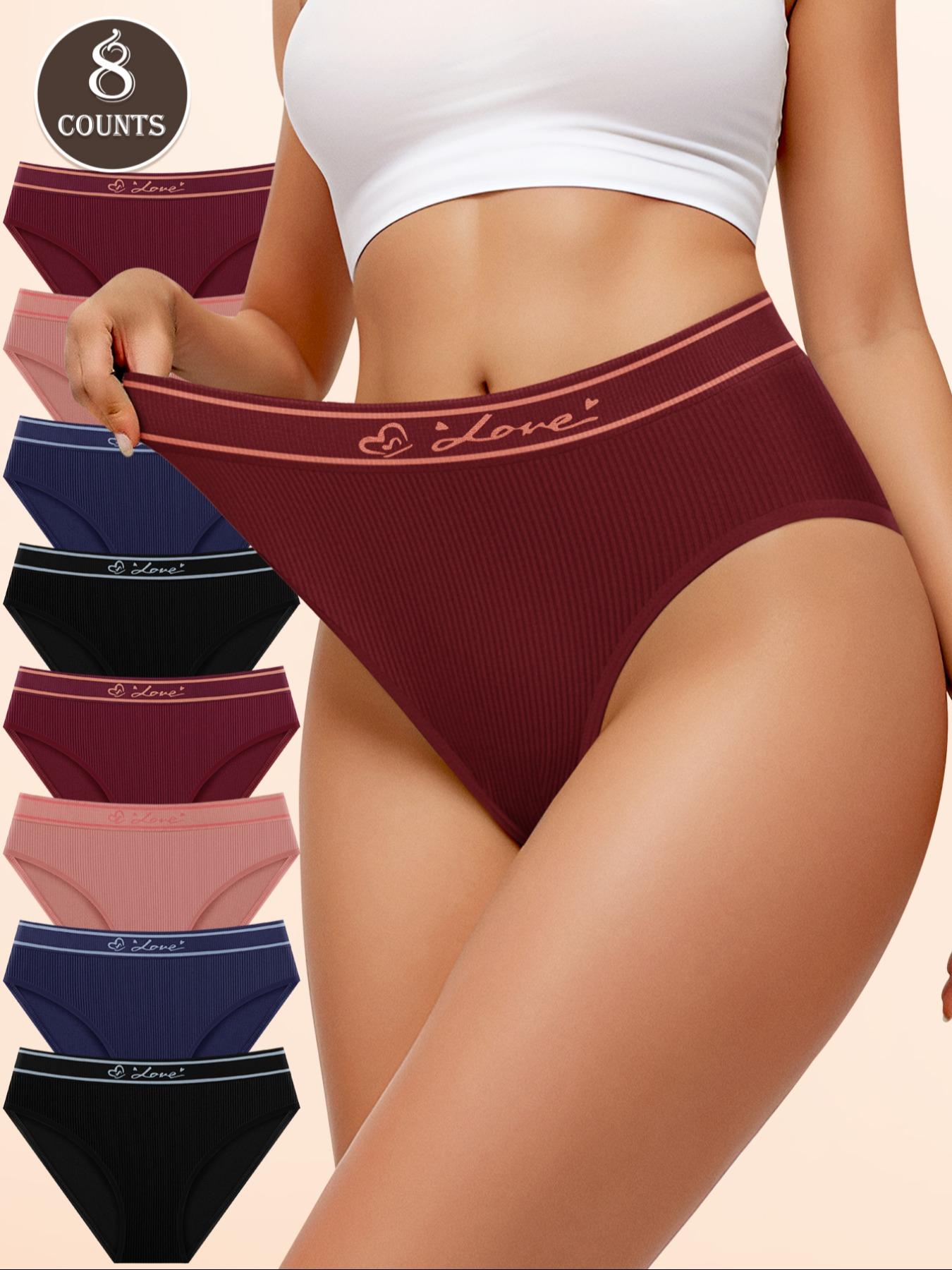 Women's Letter Print Panty, Breathable Comfy Panty for Daily Wear, Women's Underwear for All Seasons