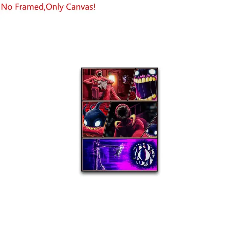 1 piece/set of frameless canvas painting print poster, classic Scream Horror Movie Style art, doors roblox, A perfect gift for Halloween lovers, the perfect gift for bedroom, living room, kitchen, dormitory corridor, mural, wall decoration
