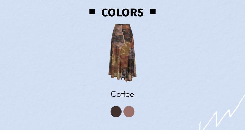 Cider Mesh Mid Rise Abstract Graphic Floral Asymmetrical Hem Maxi Skirt