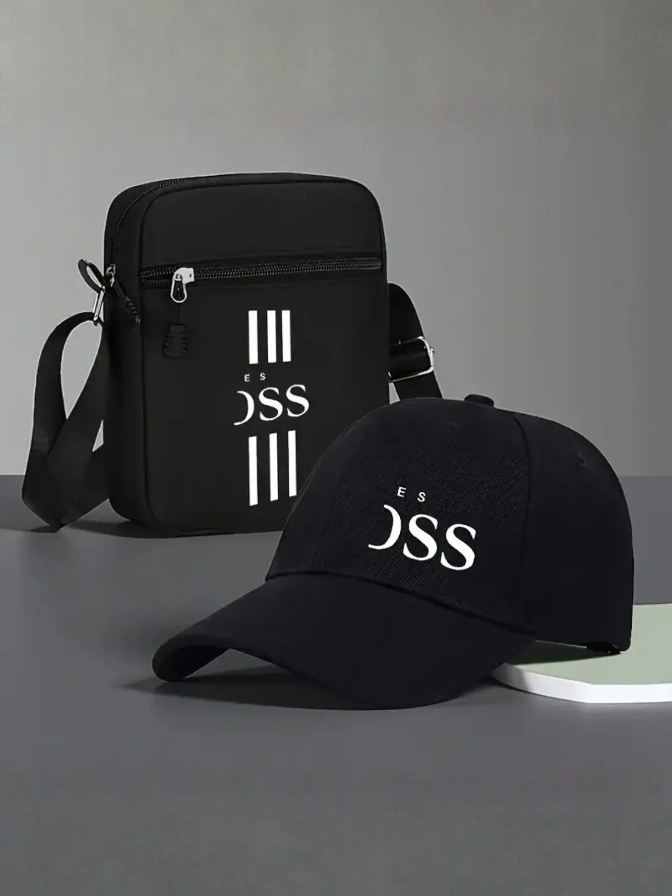 Unisex Baseball Cap and Crossbody Bag Set, Street Style Adjustable Hat and Shoulder Bag, Perfect for Daily Wear or Gifts