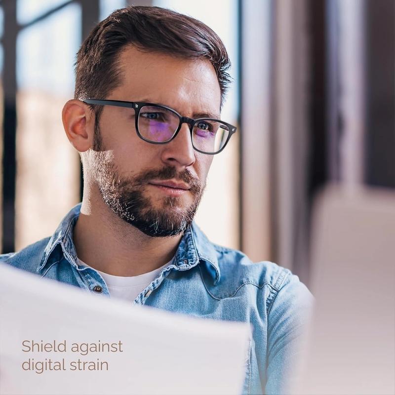 2 Pairs of Unisex Square Light Blue Computer Glasses - Anti-Blue Light Advanced 99% Shading Glasses, And Anti- Retro Style lady baggy cardigan perfect holiday party favor thick plush green candlestick easy cut wooden peanut  chain jacquard design Free Sta