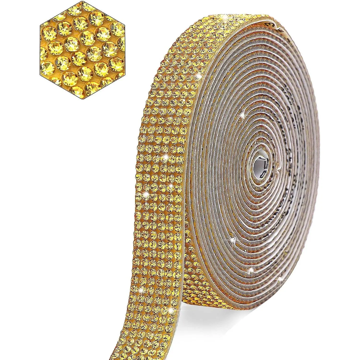 Self Adhesive   Rhinestone Strips  Ribbon Bling Sticker with 2 mm Rhinestones for Arts Crafts,Wedding Christmas Party, Phone Decoration()