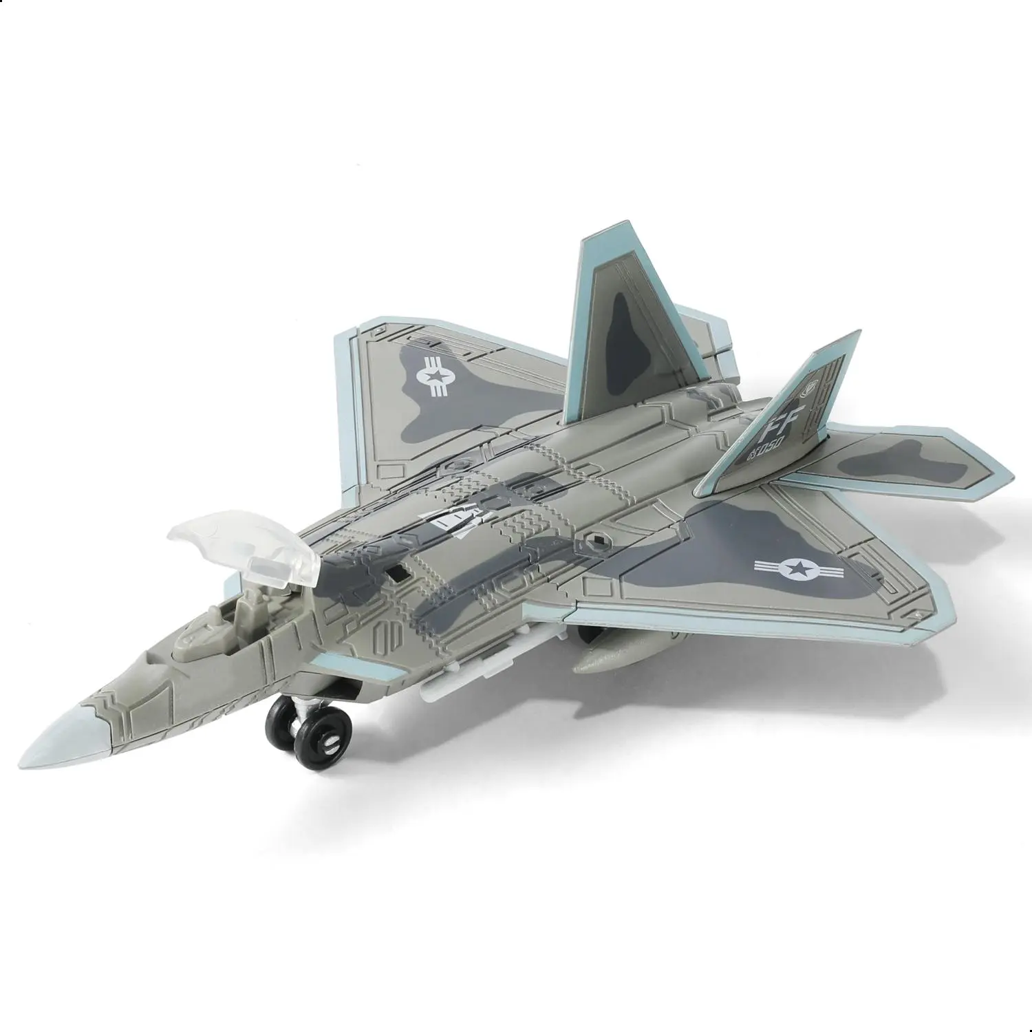 1/100 Scale F-22 Raptor Fighter Jet Quick Build Model Kit – 22-Piece DIY Military Aircraft Assembly Toy with Display Stand, Collectible Aviation Gift for Kids and Adults