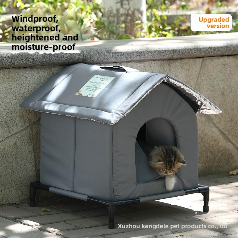 Outdoor Cat Nest Windproof & Rainproof Warm Comfortable All-Weather House with Waterproof Fabric & Reinforced Edges