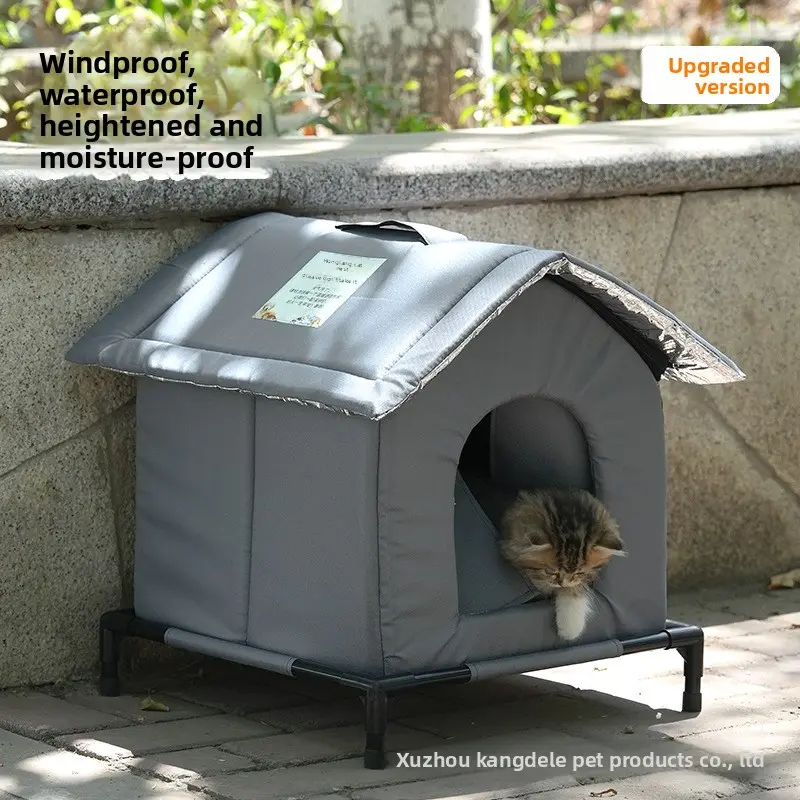 Outdoor Cat Nest Windproof & Rainproof Warm Comfortable All-Weather House with Waterproof Fabric & Reinforced Edges