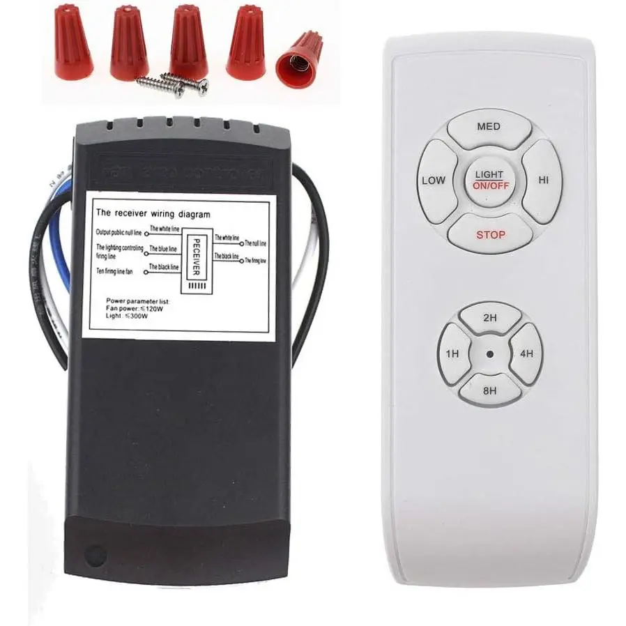 Ceiling Fan Remote Control Kit, 3-in-1 AC  Ceiling Fan Light Timing & Speed Remote, for Hunter/Harbor Breeze/Westinghouse/Honeywell/Other Ceiling Fan lamp