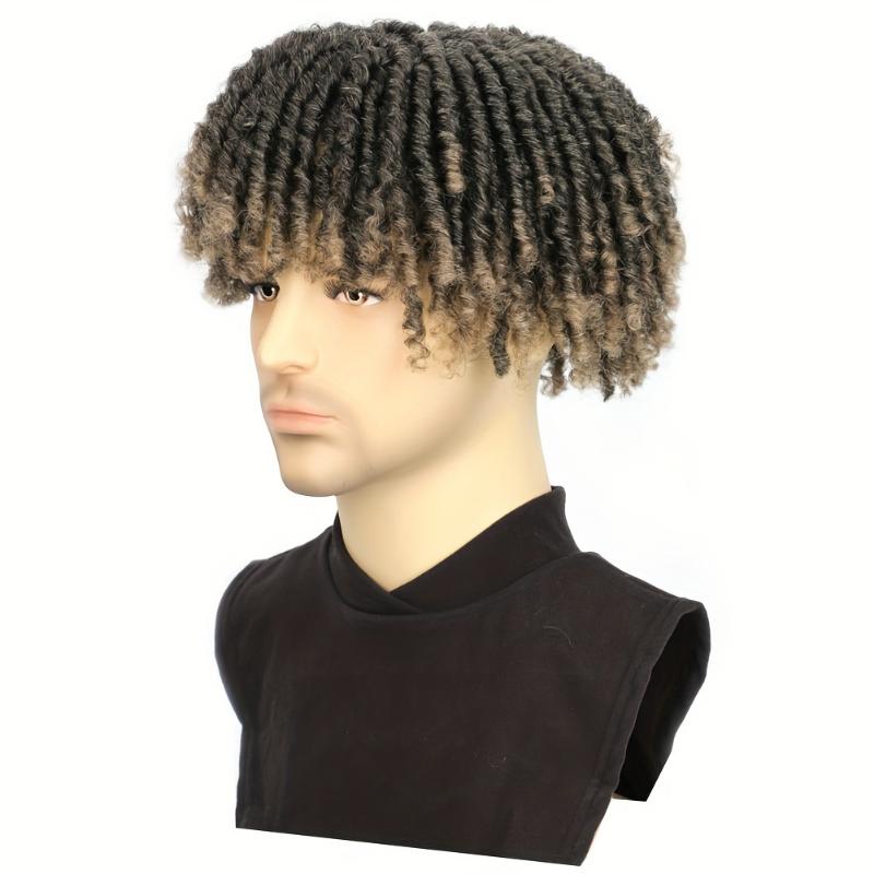 6 Inch Synthetic Dreadlock Topper with Clip In Braided Hair Half Wigs Short Dreadlocks Hair Pieces Toupee Afro Hair for Women And Men