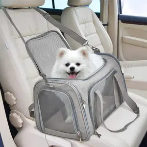 Soft-Sided Cat/Dog/Pet Carrier,Collapsible Pets Travel Carriers for Big Cats/Small Dogs with Shoulder Strap & Removable Mat, Mesh Puppy Carry Bag