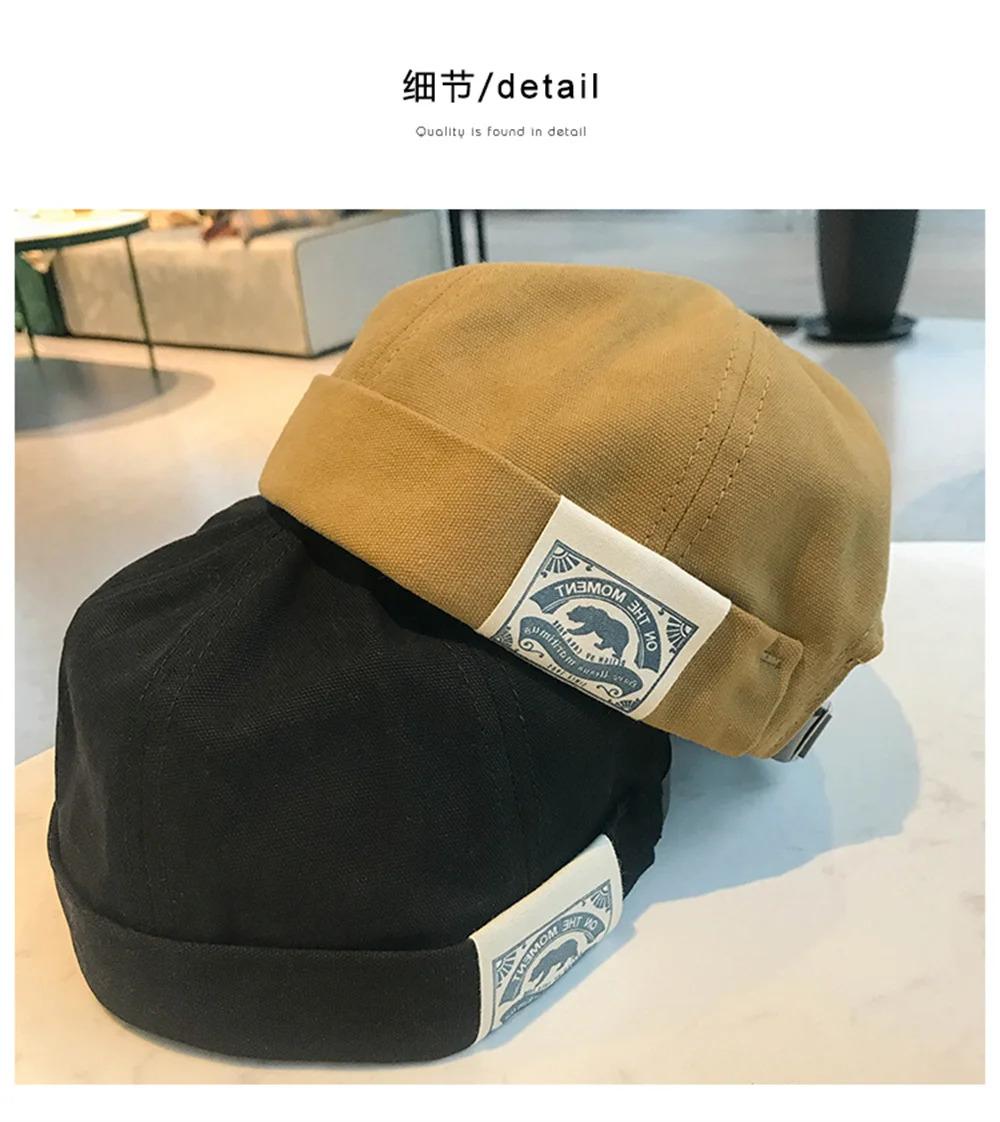 Fashion Cotton Brimless Hat Men Women Retro Skullcap Melon Docker Cap Street Hip Hop Without Visor Summer Outdoor Beanie Gorras