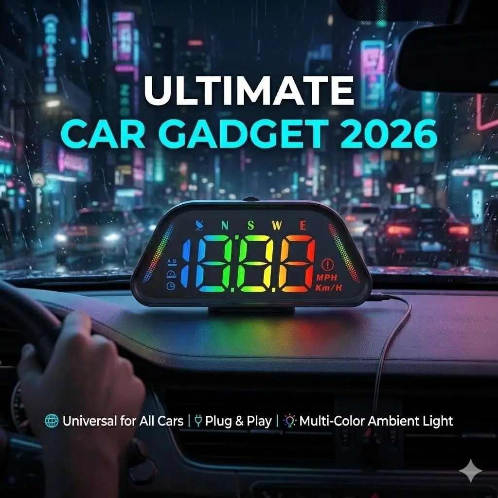 G23 GPS Car Head-Up Display, 12 Color Options, Ambient Light, Real-Time Speedometer, Over-Speed Alert, Fatigue Warning, USB Plug-And-Play, Car Hud Display