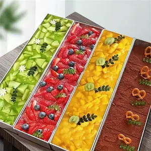 Stainless Steel Rectangular Tiramisu Box, Ideal for Home Use, Bakery, Party Cake Making, Available in 1pc/2pcs