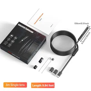 High-Definition Endoscope Camera with 8 Adjustable Leds, Ip67 Waterproof Semi-Rigid Snake Line, Compatible with iPhone and Android Phones