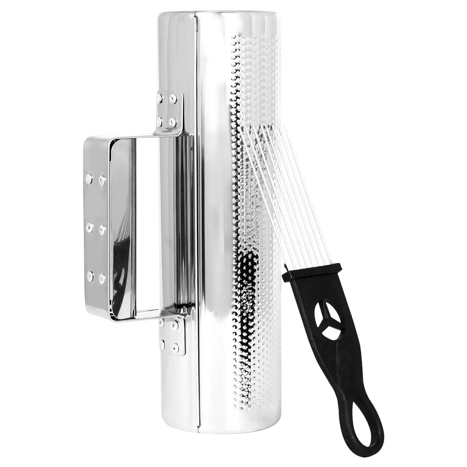 Latin percussion guiro  Instrument Stainless Steel Guiro 10" 3" Professional Metal Shaker with Scraper, Band Accompaniment Sand Hammer Latin Percussion