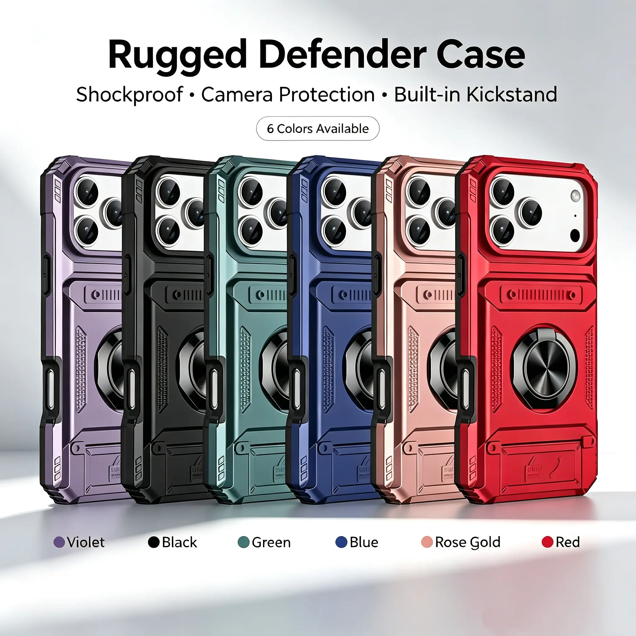 Protective Phone Casing for iPhone 18 Pro, iPhone 17 Air - Metal Shell, Card Slot, Fully Protected Shockproof, Drop Proof Cover, Heavy Duty Shockproof Phone Accessory
