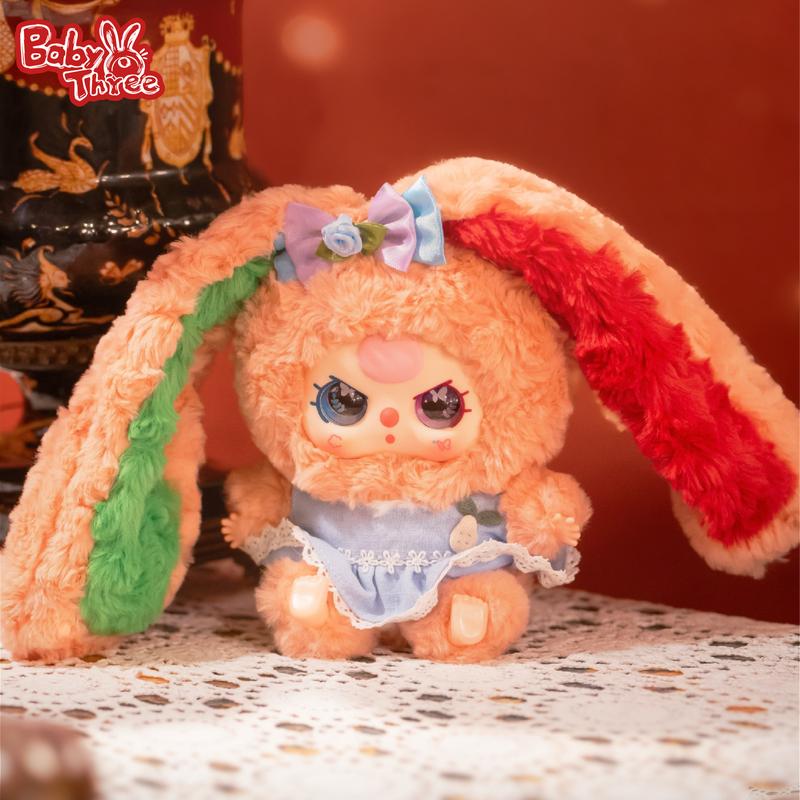 Baby Three Lily Rabbit Town V4 Plush Blind Box,12 Routine +1 Hidden Edition,Soft Cute Bunny Doll,Kawaii Girlish Toy,Mystery Box Unboxing,Trendy Collectible
