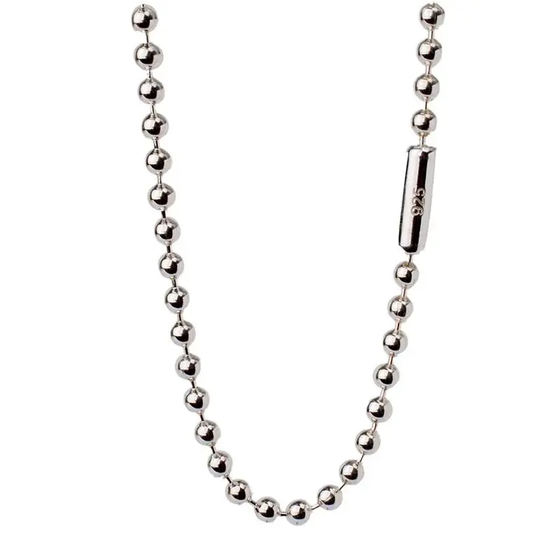 JustNeo 925 Sterling Silver Ball Chain Necklace 15-28 Inch Basic Pendant Compatible Chain Jewelry Accessory