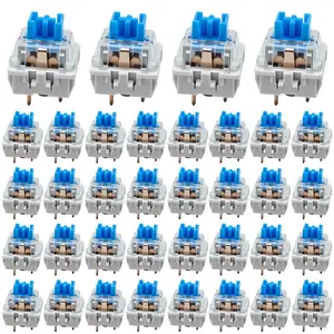 36 Pack Blue Mechanical Keyboard Switches, 3-Pin Pre-Lubricated Clicky Switches,  Keyboard Accessories, Accurate Typing with Tactile Feedback, Crisp Clicking Sound for Gaming Keyboards