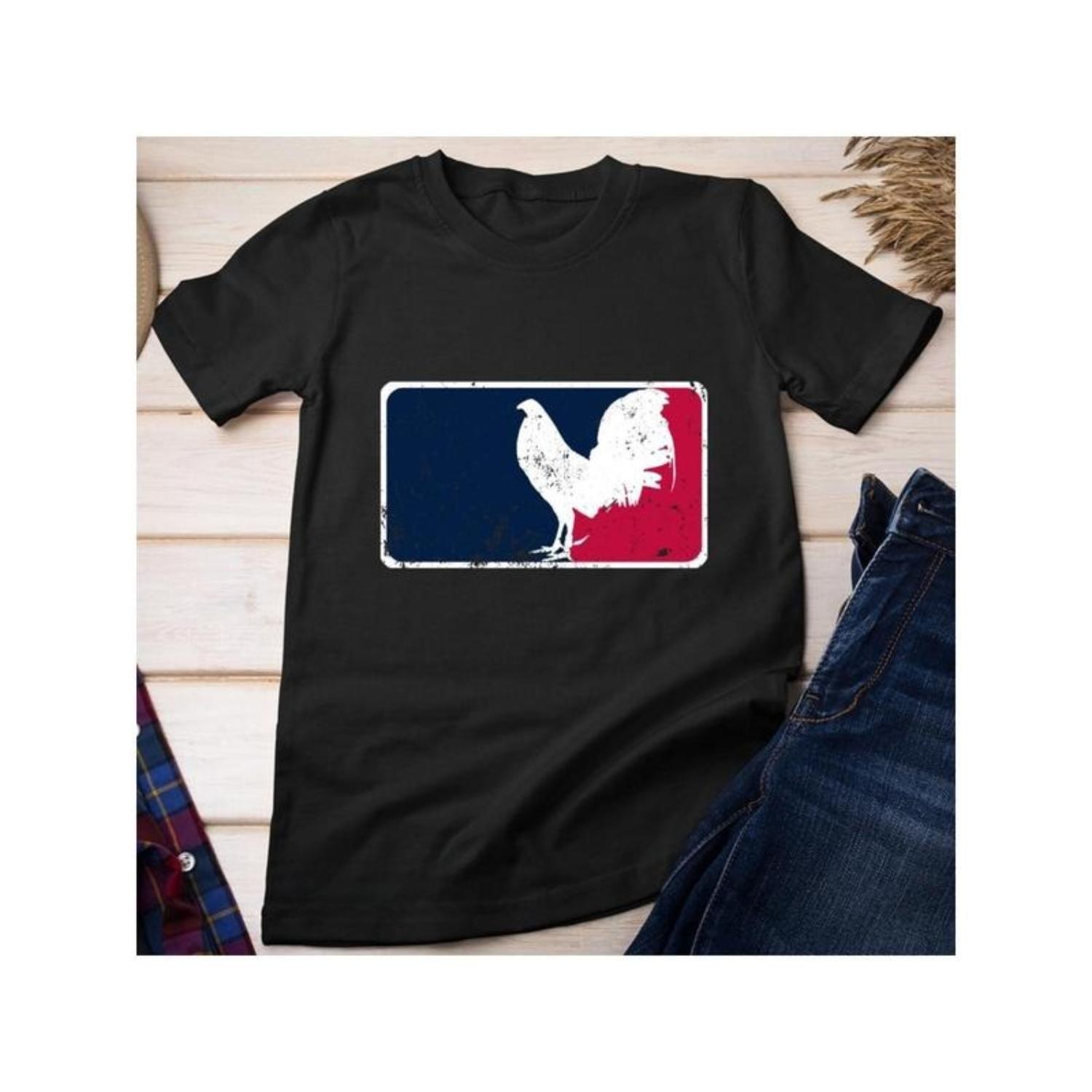 Vintage GameFowl Major League Rooster Graphic Tee Premium Cotton Crew Neck Shirt For Casual Wear And Outdoor Adventures