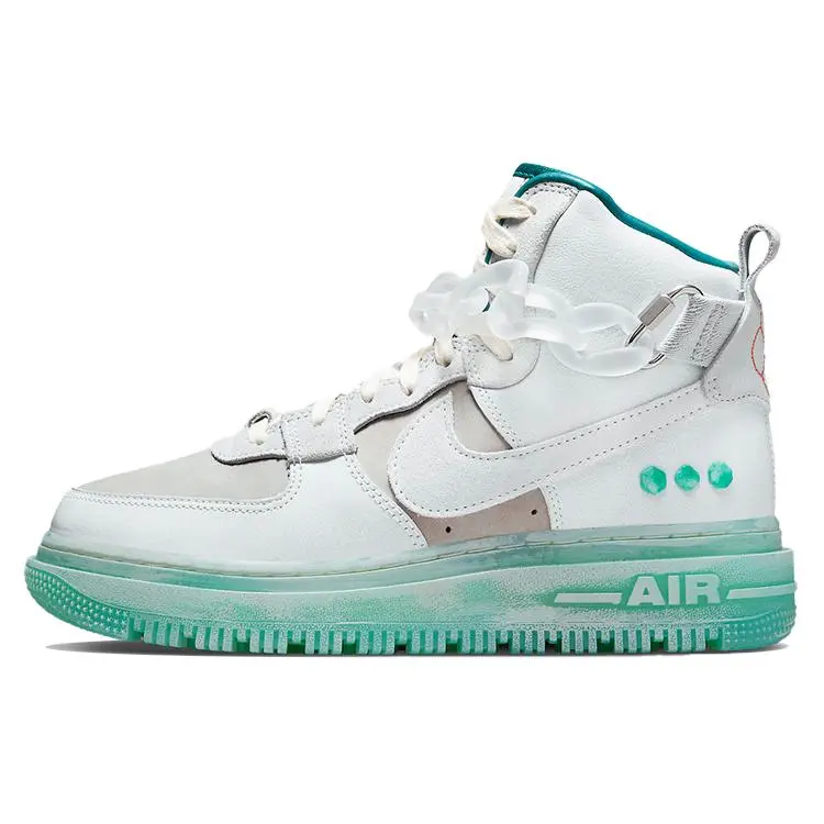 Nike Air Force 1 2.0 High-Top Sneakers for Women – Shapeless, Formless, Limitless Design in White and Green Verifiable, with credentials and supporting global authentication