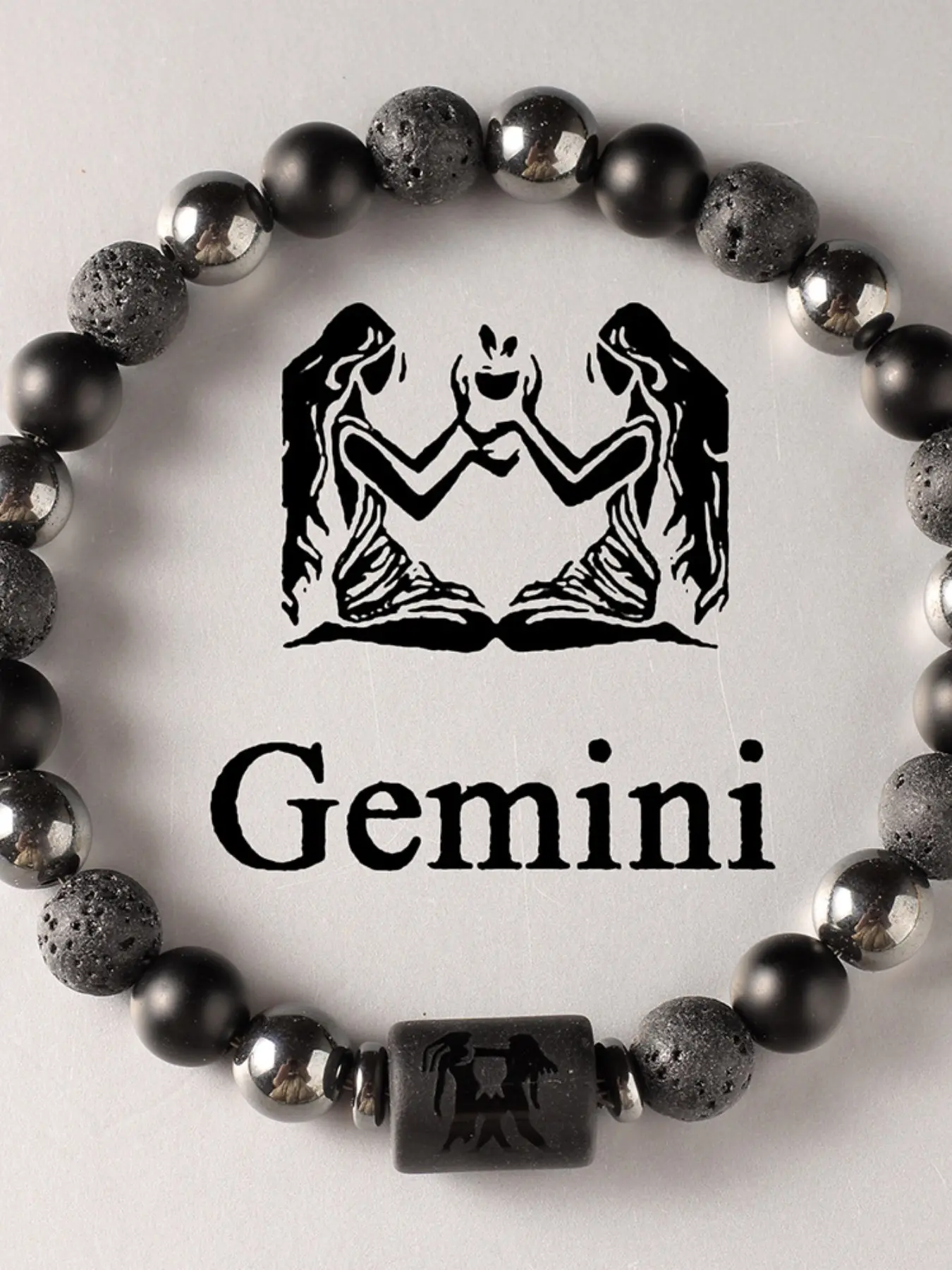 Handmade 12 Zodiac Volcanic Stone Beaded Bracelet, Horoscope Jewelry, Unisex Meditation Energy Healing Fashion Accessory, Perfect Gift for Family and Friends