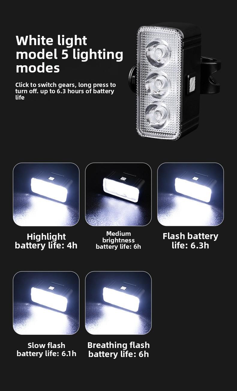 Bicycle headlights multi-functional bright long battery life waterproof night riding lights mountain bike road bike tail lights riding equipment