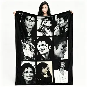 Michael Jackson Time Capsule Blanket King Of Pop Stage Collage Throw Blanket, Legend Tribute Keepsake Soft Comfy Flannel Blanket, Cozy Home Decor Fan Gift For Adults And Children, Boyfriend Gift Summer Cozy Warm Blanket