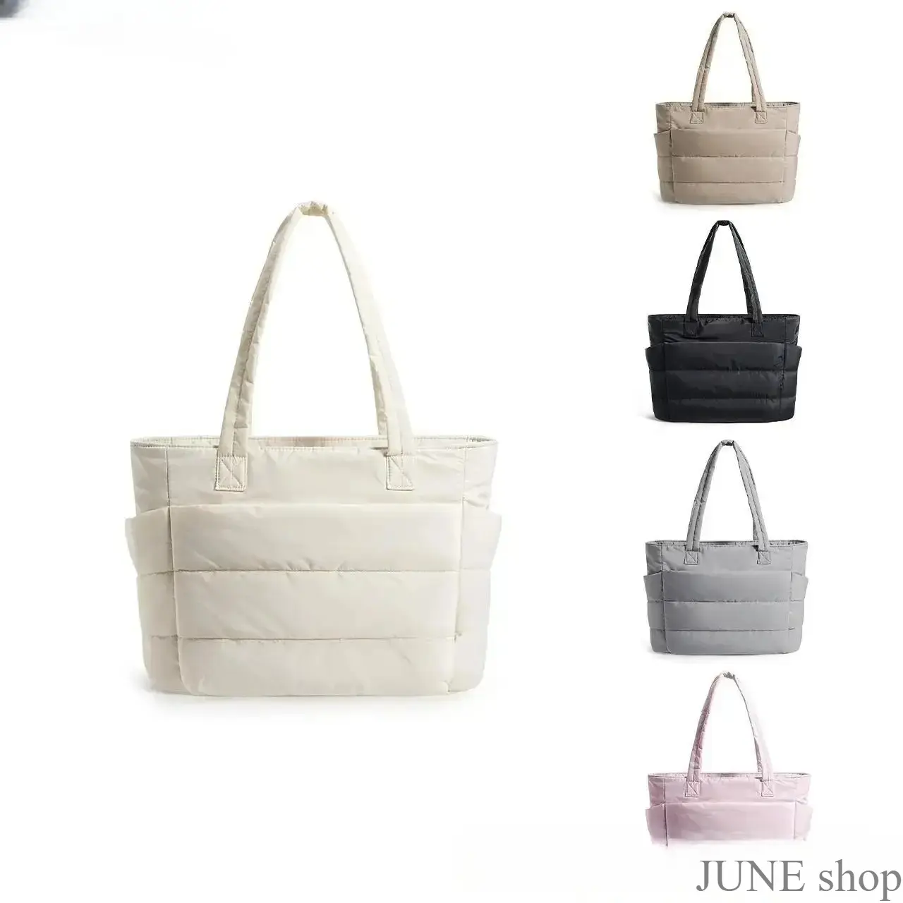 Women’s Quilted Puffy Bubble Tote Bag Available In Three Sizes, Zipper Closure Durable Shoulder Handbag With Multiple Internal Compartments, Spacious Laptop Carry Bag Designed For Daily Office Work Business Commuting And Long Distance Travel Storage